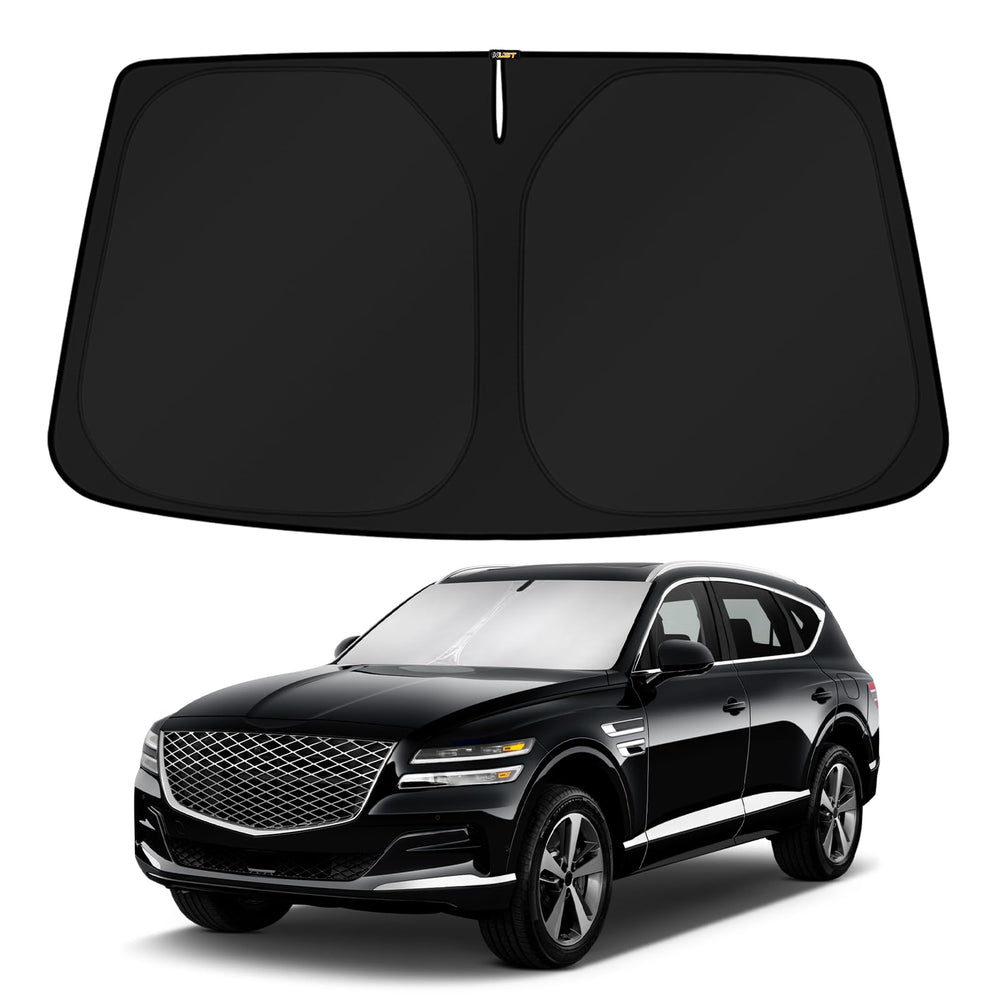 KUST GV80 front coverage showing full windshield protection and cool cabin benefit