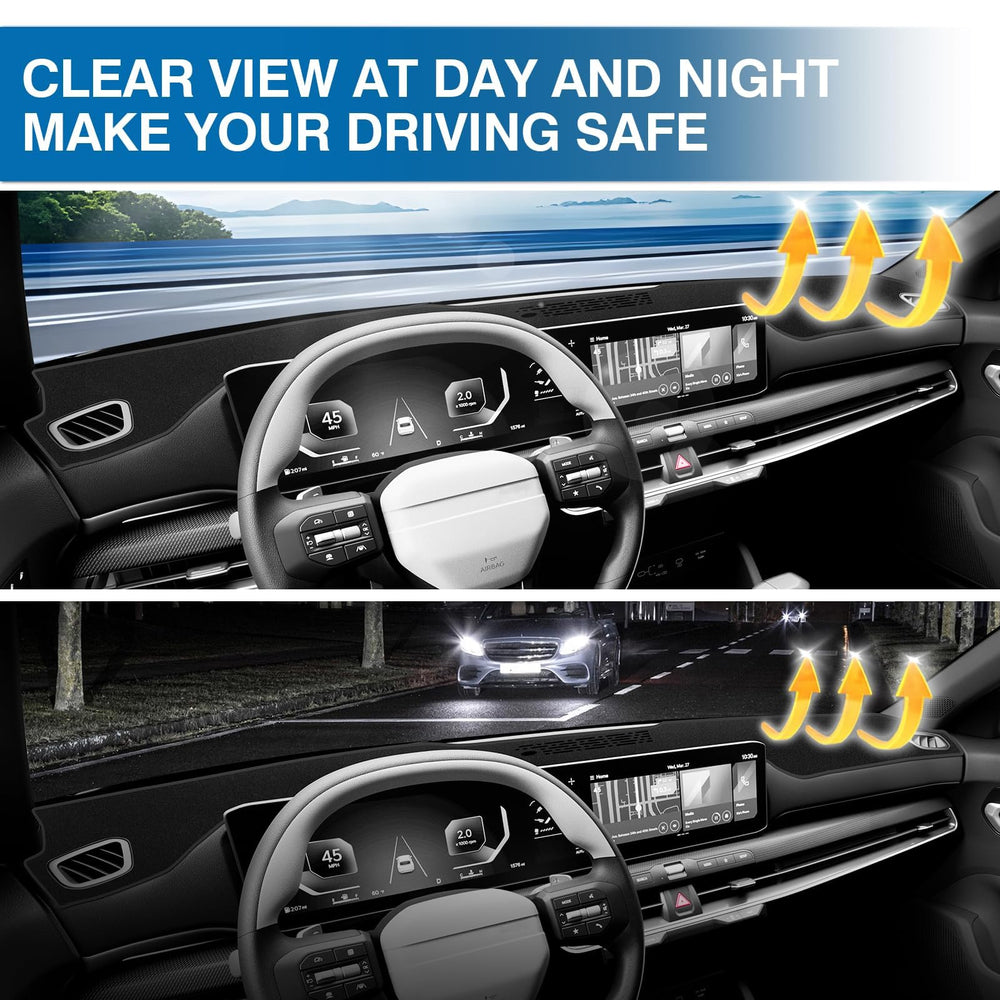 KUST folded dash cover beside ruler showing compact storage