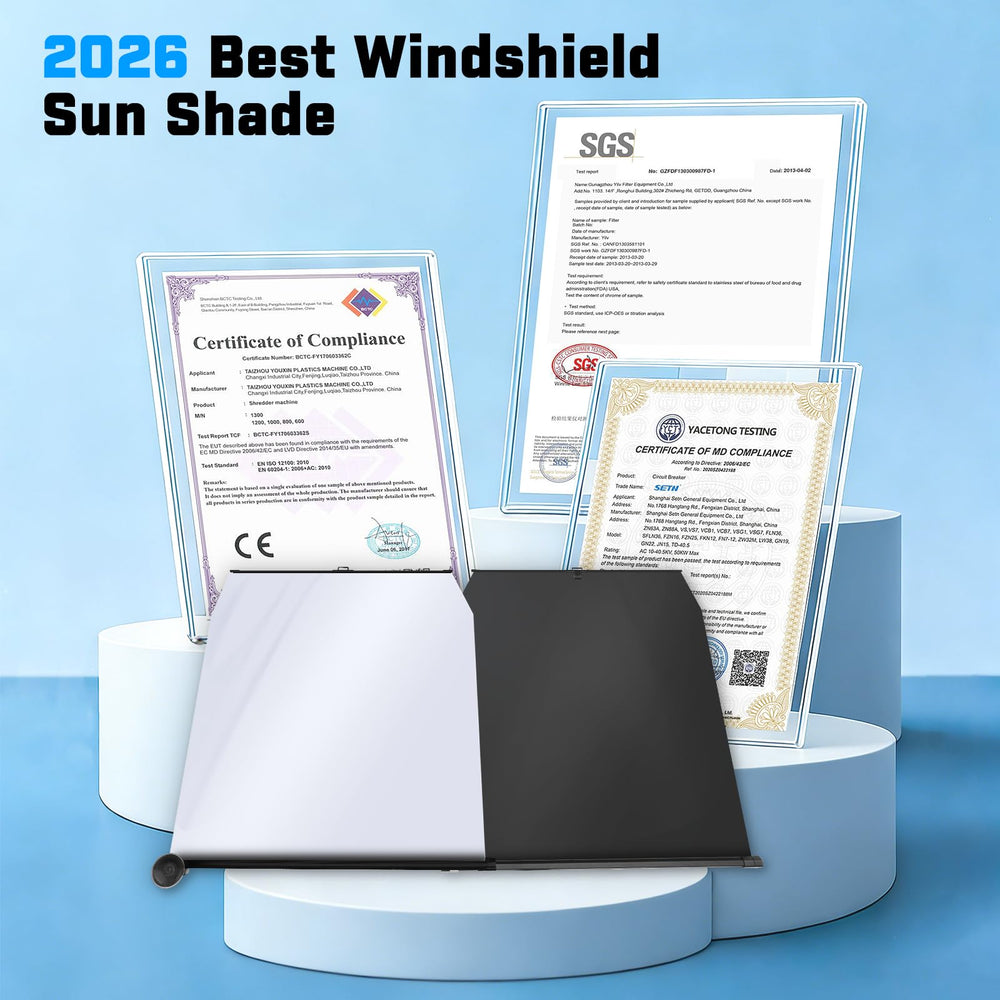 KUST lifestyle photo of parked car using shade to protect interior from sun