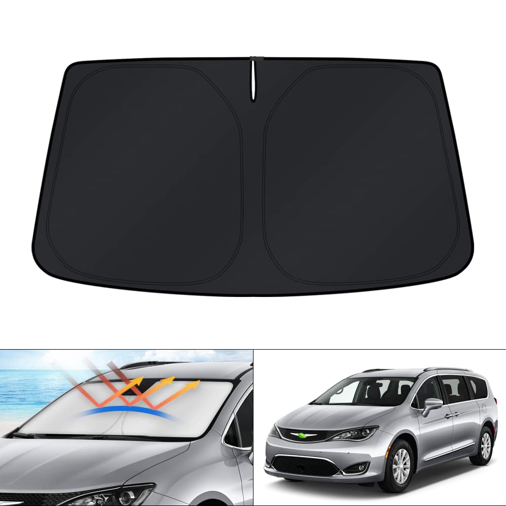 KUST front view of packaged sun shade showing model labeling and fit benefit