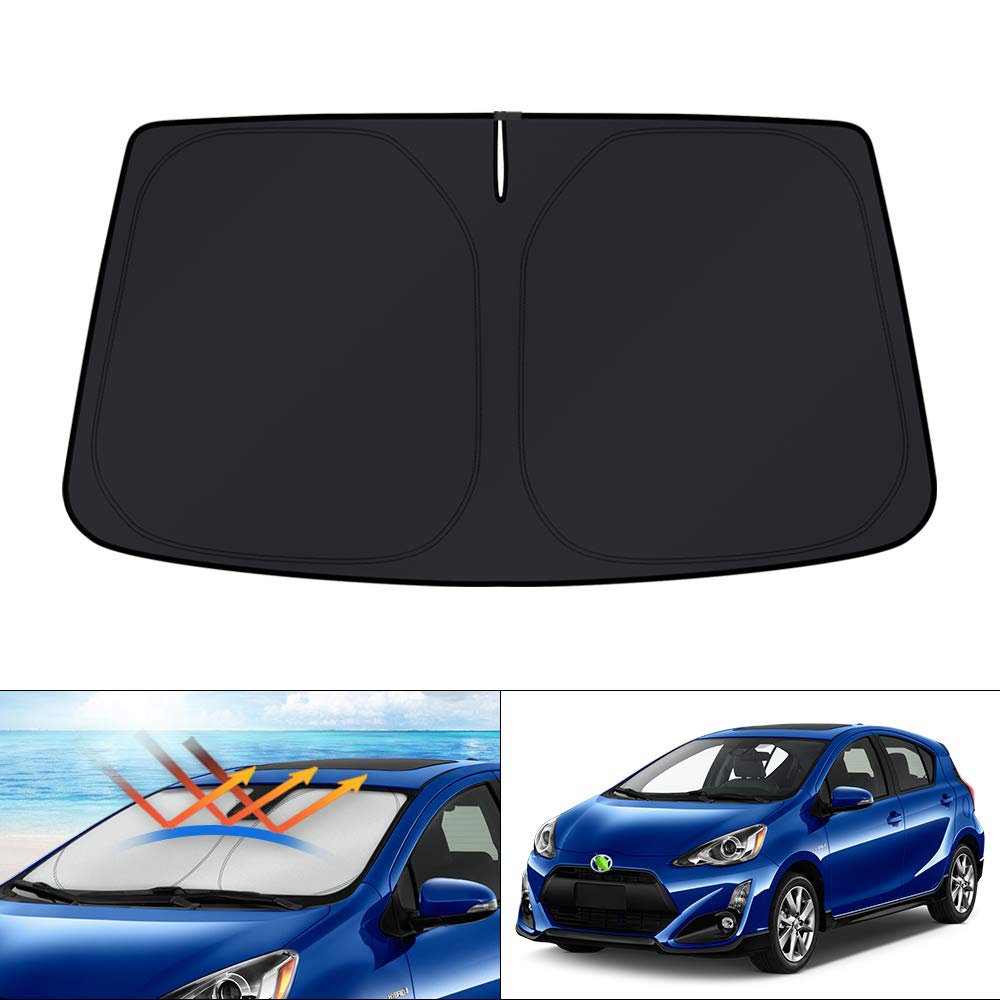 KUST front view covering Prius C windshield provides full UV protection