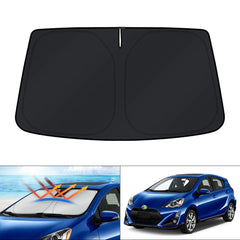 KUST front view covering Prius C windshield provides full UV protection