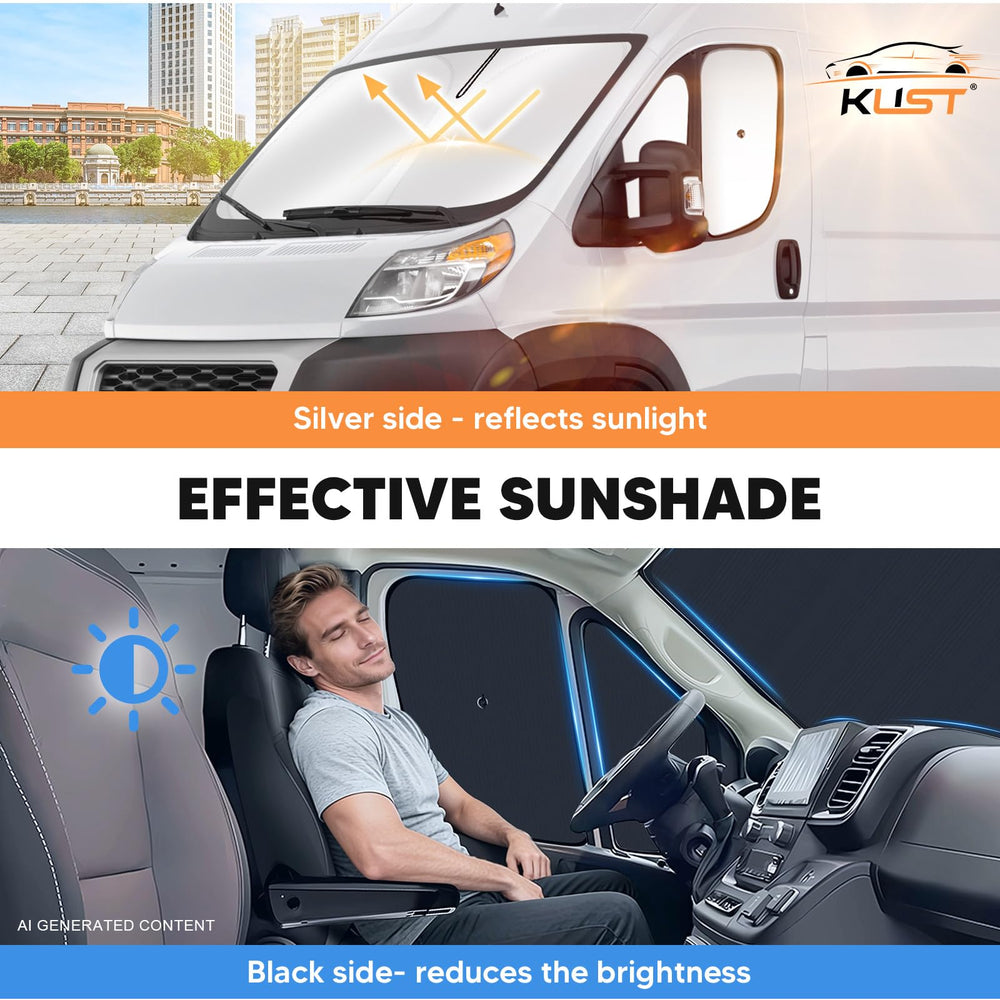 KUST small side panel placed on front window for modular coverage