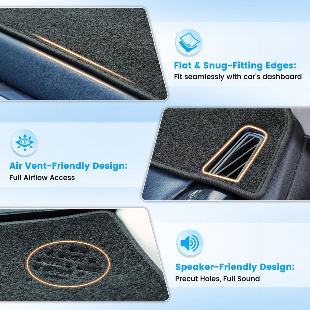 KUST silicone-pattern backing detail offers anti-slip dashboard hold