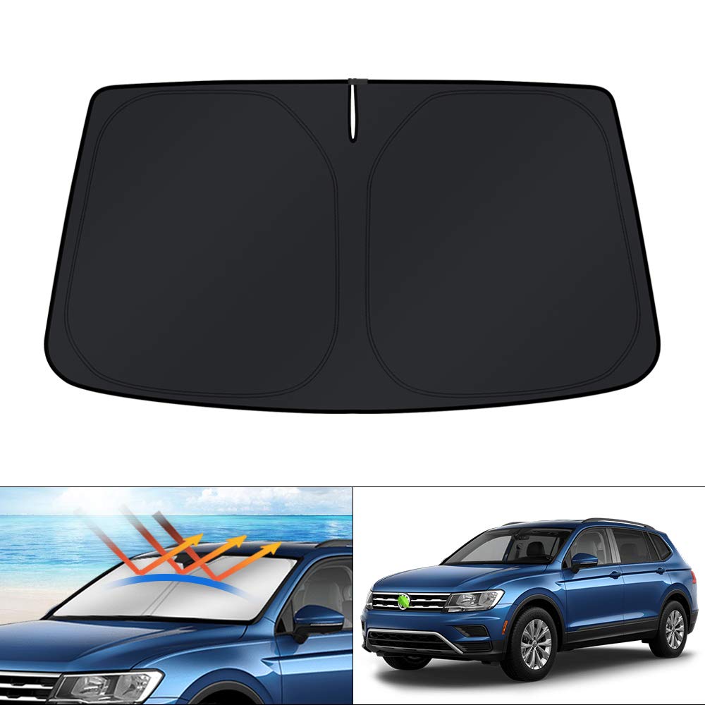 KUST Tiguan front view showing full windshield coverage and cool cabin benefit