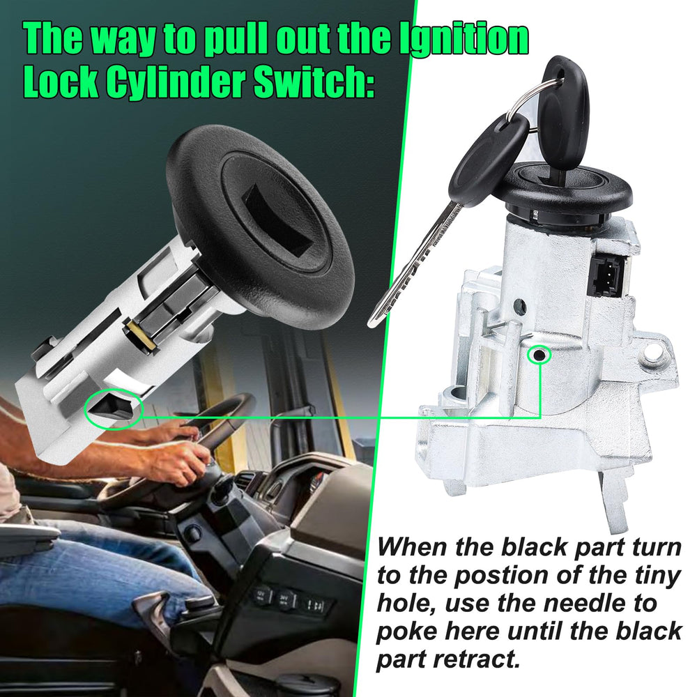 KUTTOLE ignition assembly installed in vehicle column, demonstrates direct-fit replacement