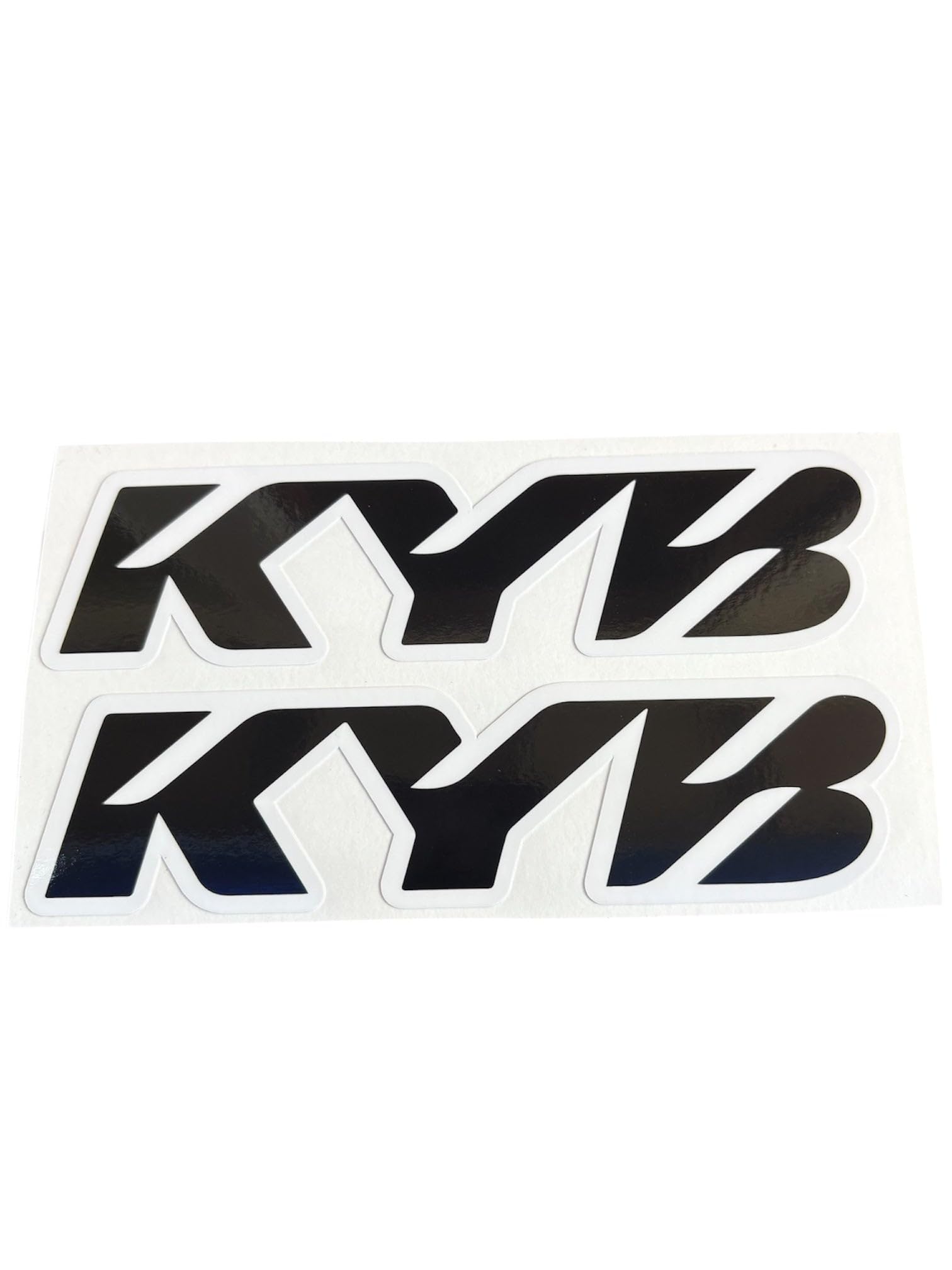 KYB sticker next to ruler showing 1.5 x 6 inch size and precise fit benefit