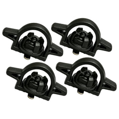 Kyumvio front view of four bed cleat anchors, showing fit and restore functionality