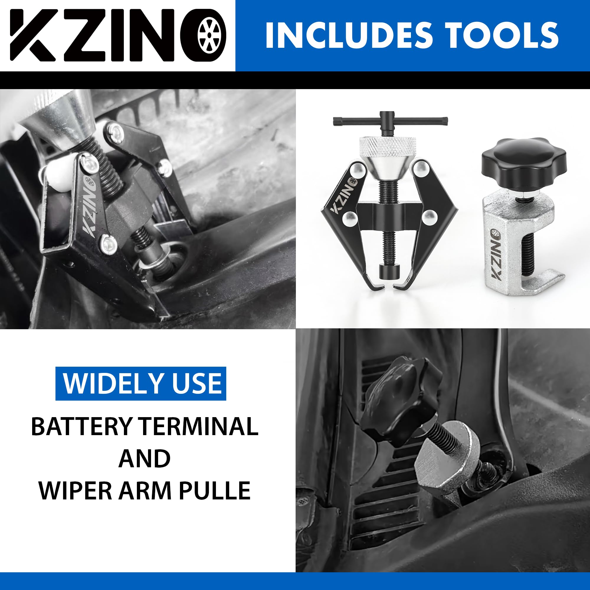 KZINO close-up of jaws and knurled cone for secure, centered pulling