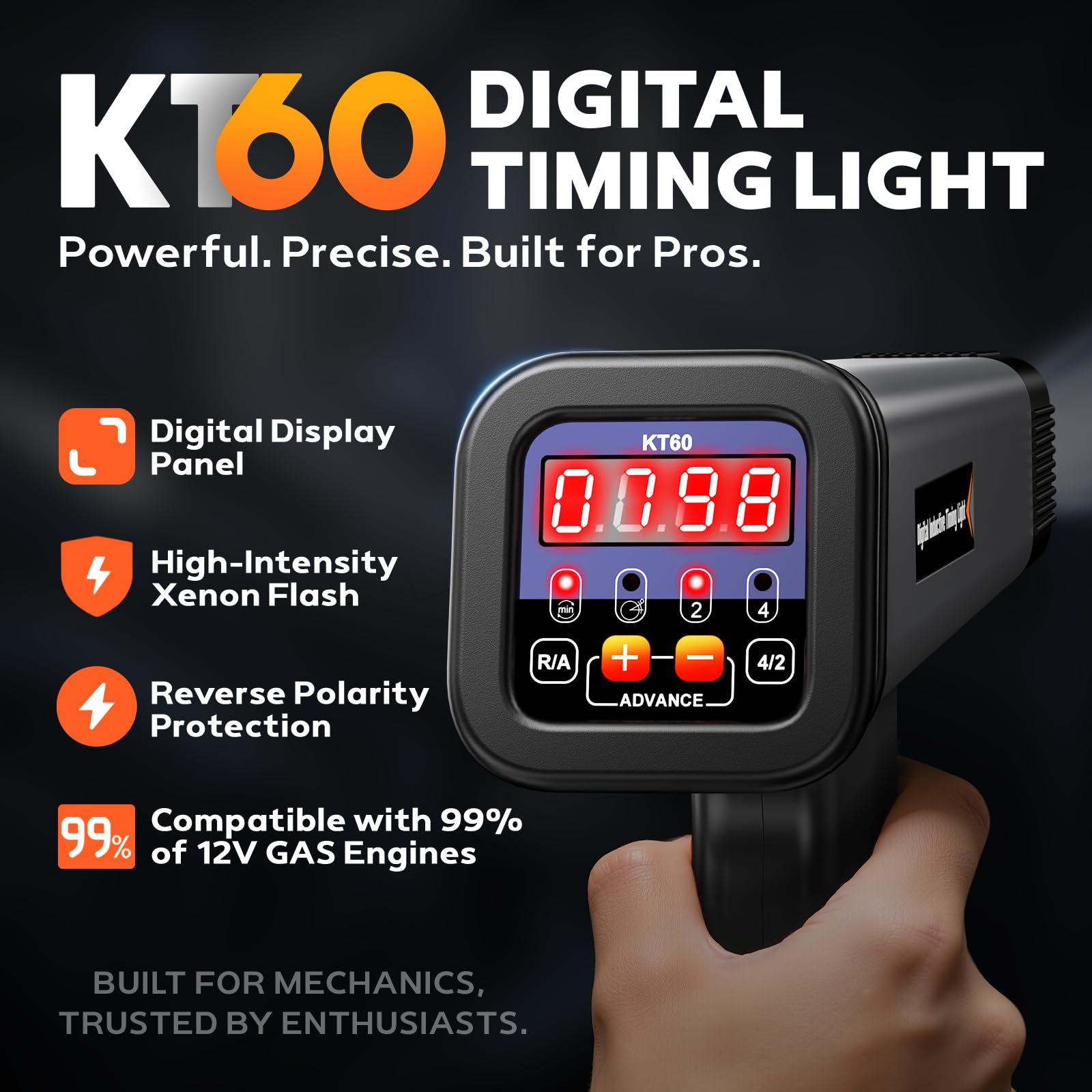 KZYEE KT60 held in hand for size and scale, convenient garage tool