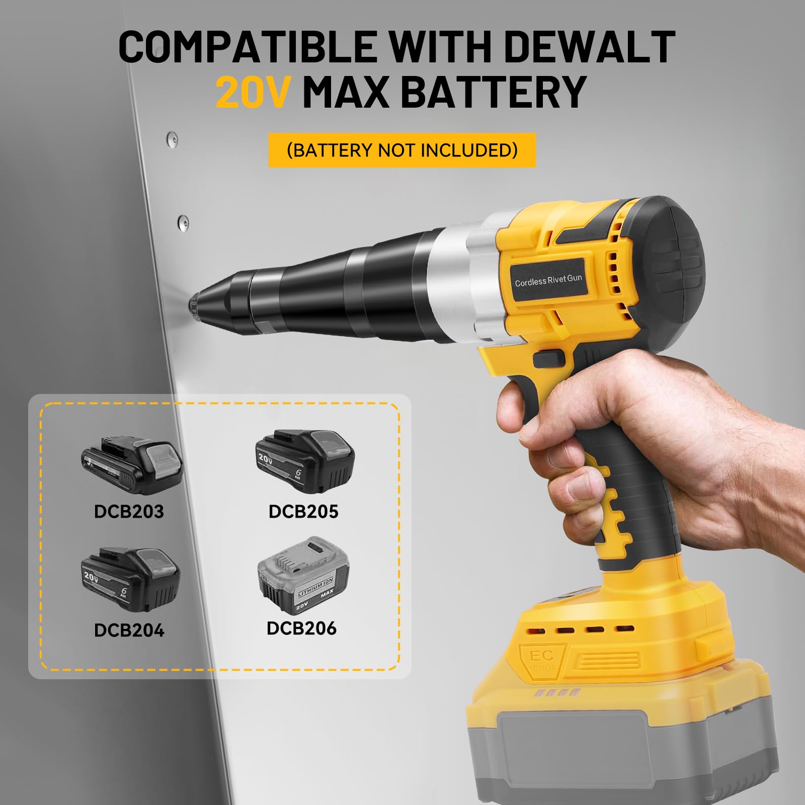 Labfintom battery interface and label compatible with Dewalt 20V for cordless power