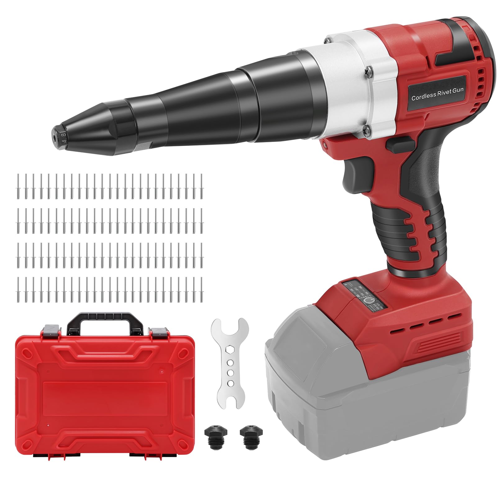 Labfintom front view showing compact cordless rivet gun for portability