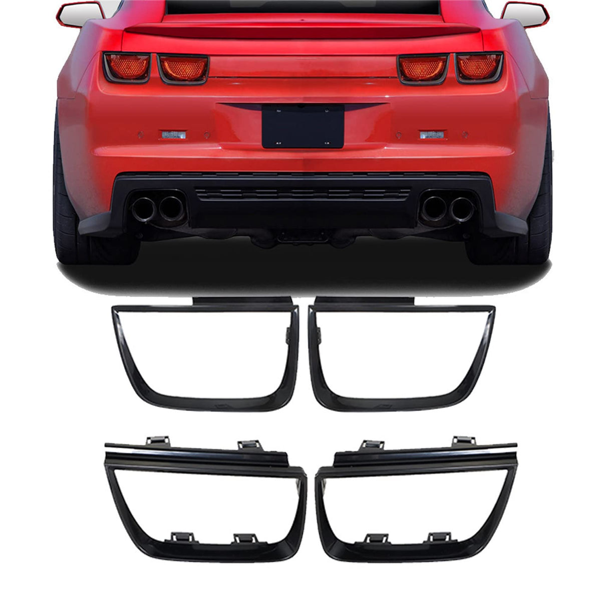 labwork front view of glossy black taillight bezels showing sleek styling benefit