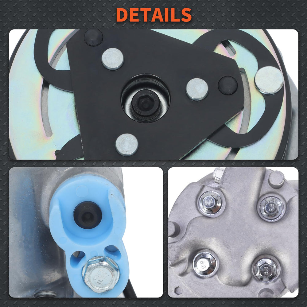 labwork compressor pulley and groove detail illustrating 6-groove pulley for belt fit