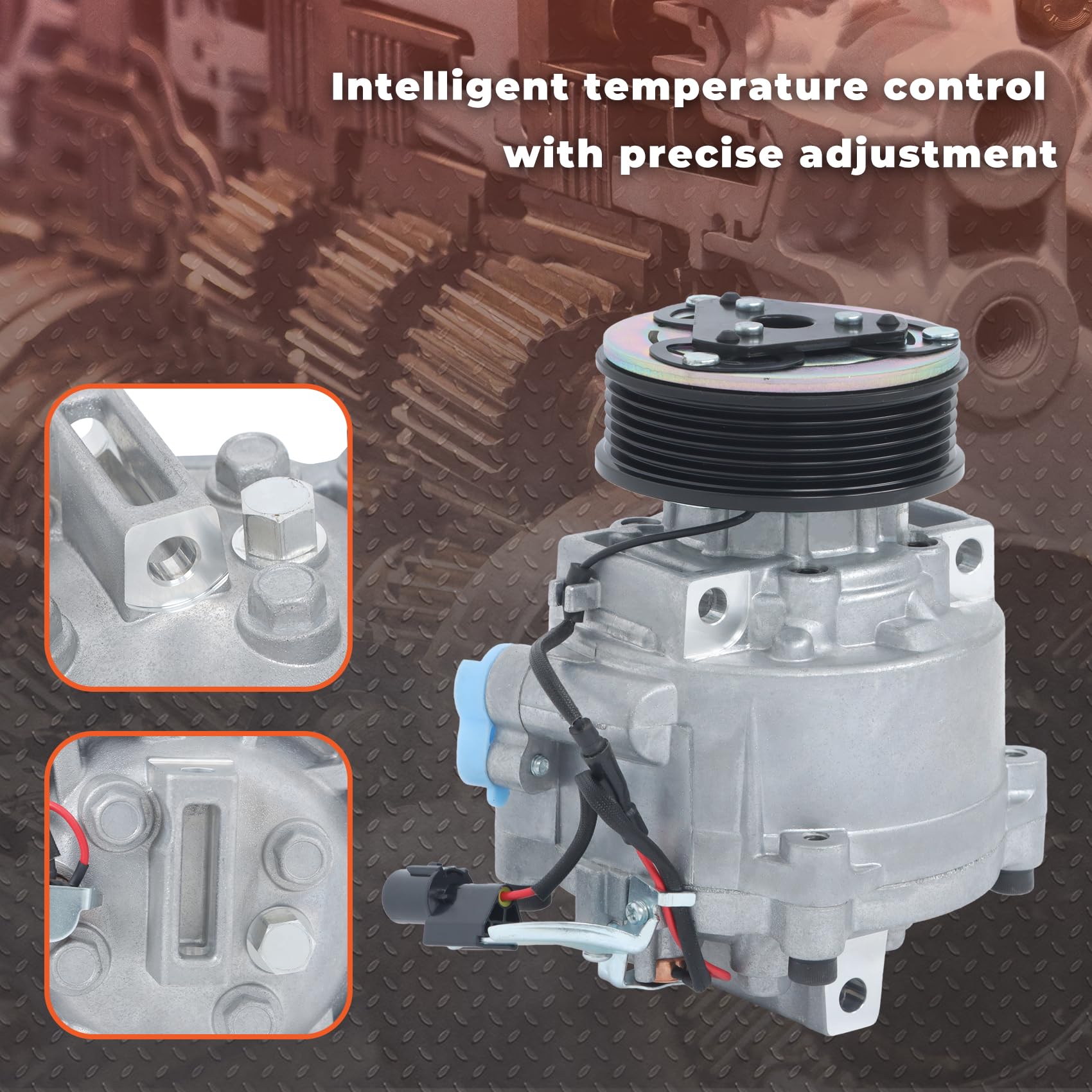 labwork compressor installed in engine bay demonstrating direct-fit replacement benefit