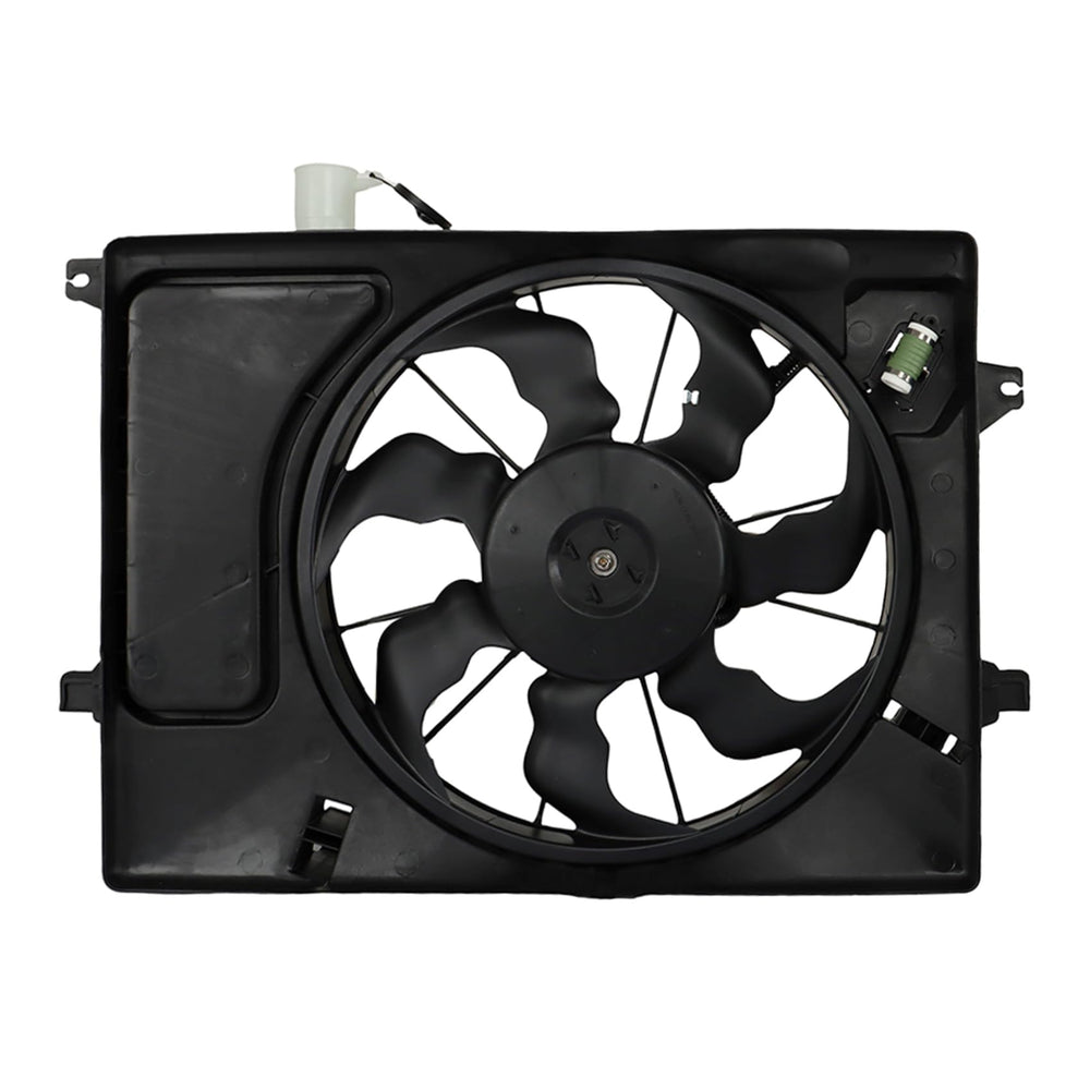 labwork front assembly view showing complete fan and shroud, improves airflow