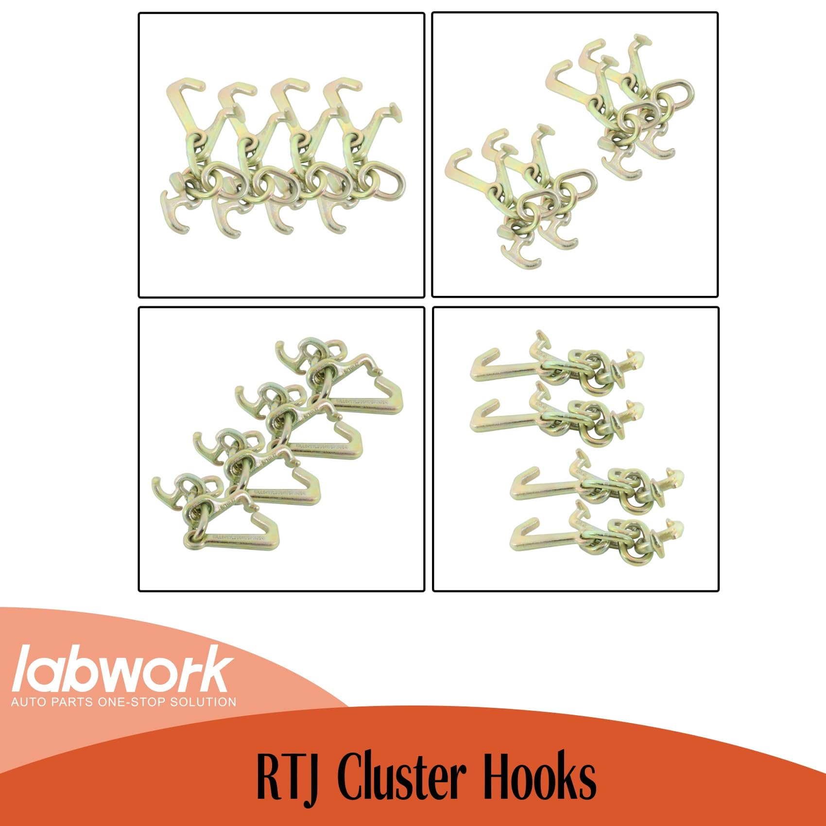 labwork RTJ cluster hooks attached to car hauler frame demonstrating secure fit