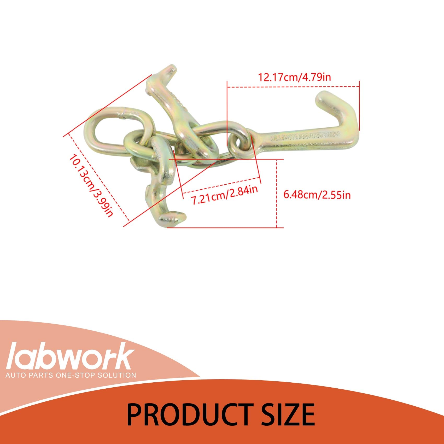labwork cluster hook next to ruler showing 5/16 size for accurate scale