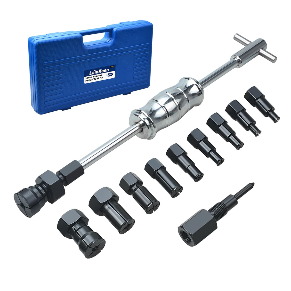 LainKeen front packaging showing full 13-piece puller set and case, professional organization benefit