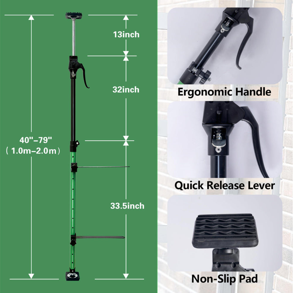 Lakfus close-up of telescoping locking mechanism highlighting stable 220 lb capacity