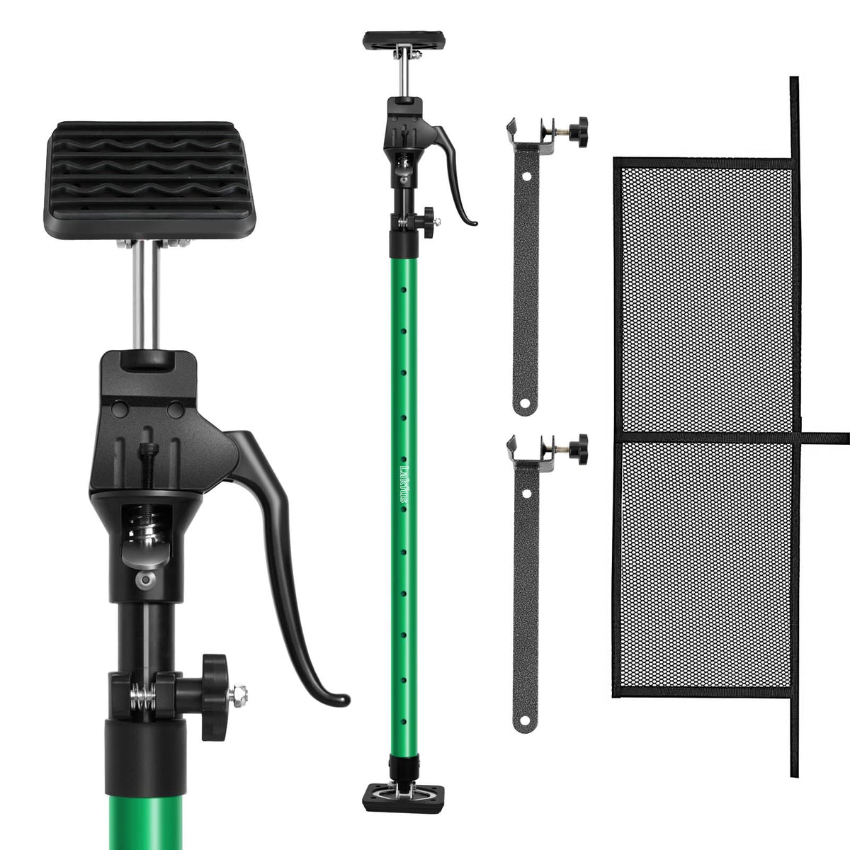 Lakfus front view of cargo bar kit showing full-length bar and accessories for secure hauling