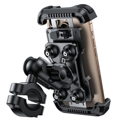 Lamicall front view of mount showing carbon fiber panel and secure grip benefit