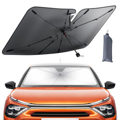 lamicall front view open sunshade showing full windshield coverage and heat reduction