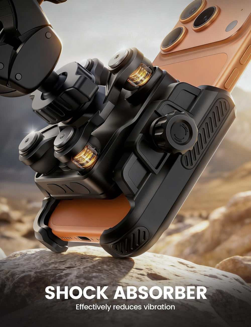 Lamicall closeup of four damping springs reducing vibration damage