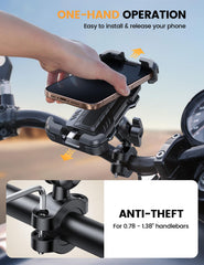Lamicall mounted on handlebar demonstrating secure fit and anti-theft clamp benefit