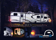 LAMROK OUTDOOR PRODUCTS LITESWICH 2.0 installed on camper demonstrating quick setup advantage