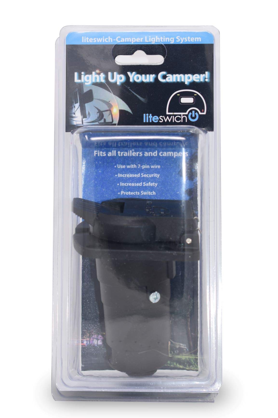 LAMROK OUTDOOR PRODUCTS LITESWICH 2.0 lighting a camper at night for improved campsite visibility