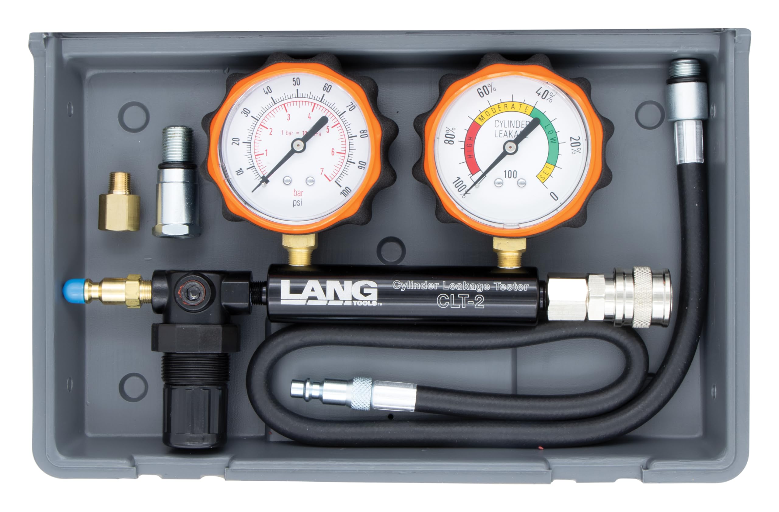 Lang Tools CLT-2 hose with M14 standard adapter, provides flexible access to spark plug holes