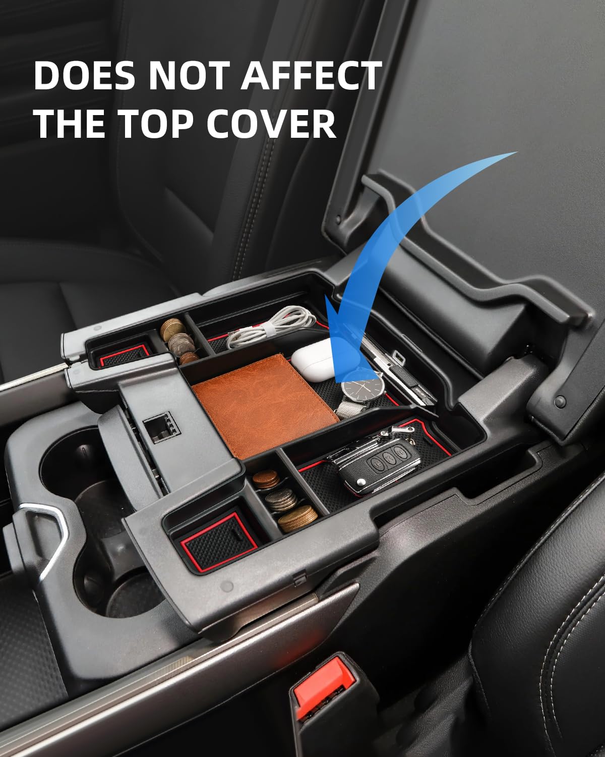 LANGBEAN side profile under lid showing low-profile fit that keeps lid closing smoothly