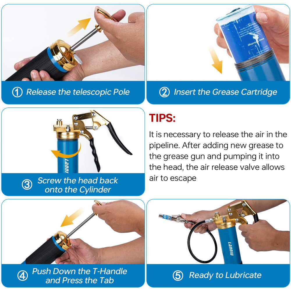 LANNIU 90° adapter detail for reaching angled grease nipples