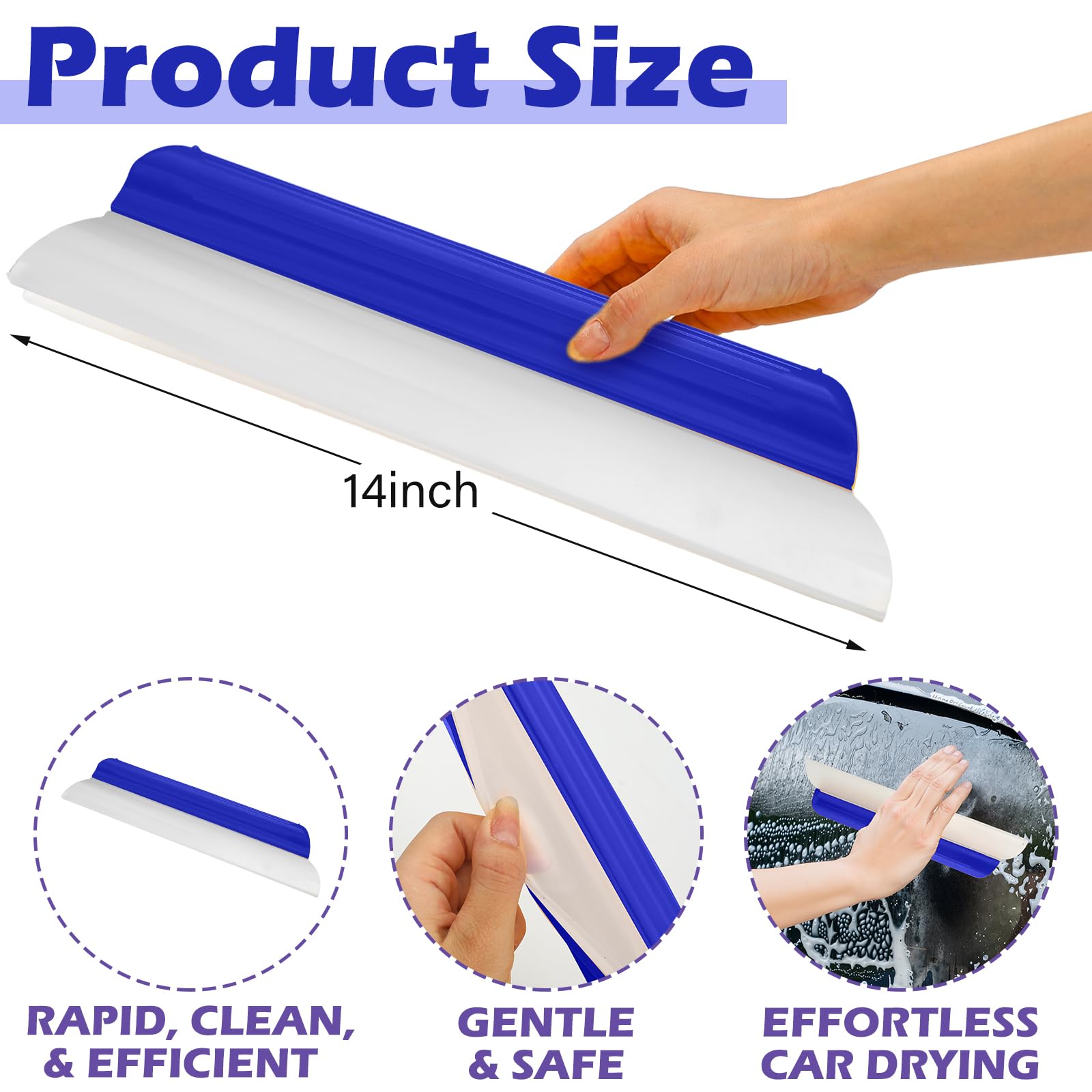Close-up of Lanties silicone blade edge highlighting scratch-safe water removal