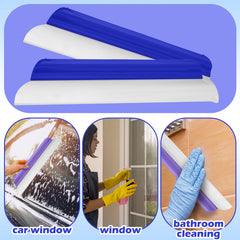 Lanties squeegee used on car windshield clearing water for faster drying
