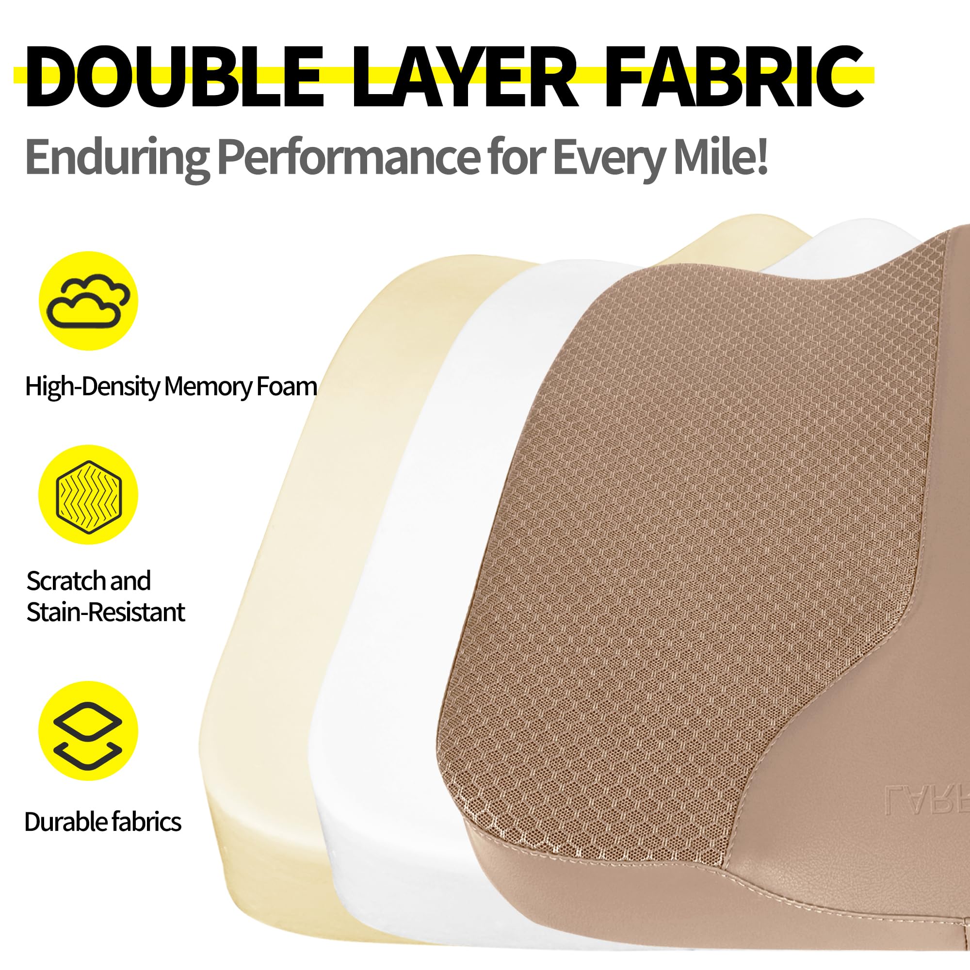 LARROUS memory foam core close-up highlighting supportive comfort