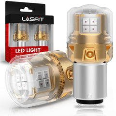 LASFIT 1157 front view showing red LED lenses and quick installation benefit