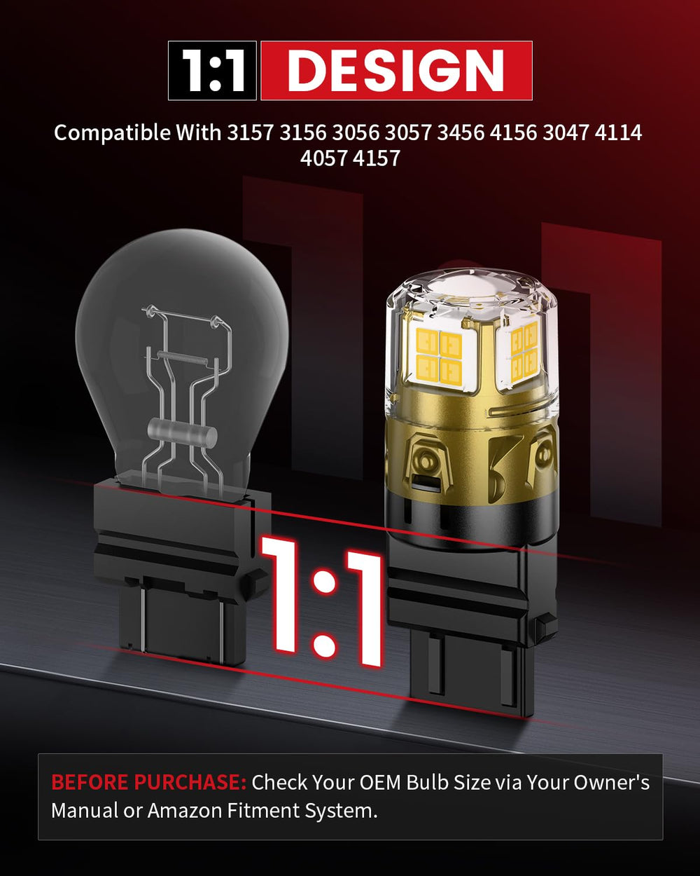 LASFIT bulb installed as vehicle reverse light improving rear visibility