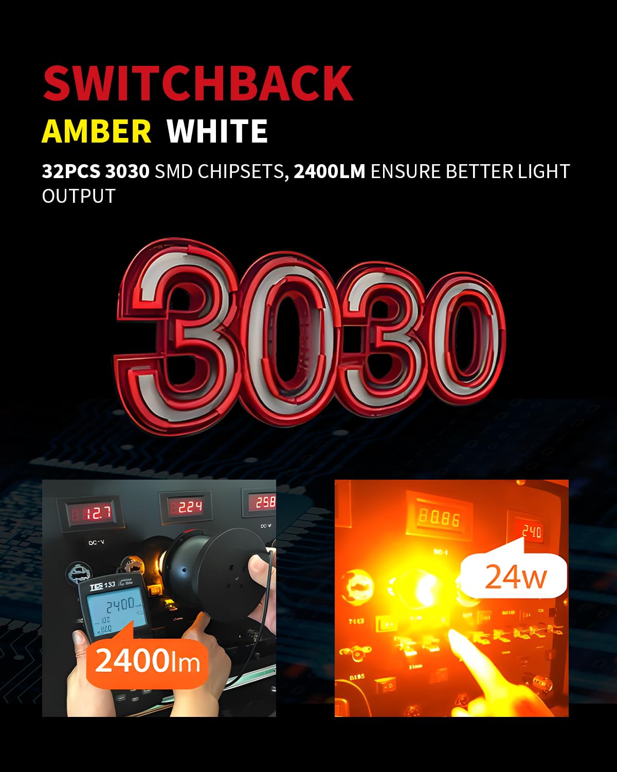 LASFIT bulb installed in Ram 1500 front turn housing, shows amber signaling clarity benefit