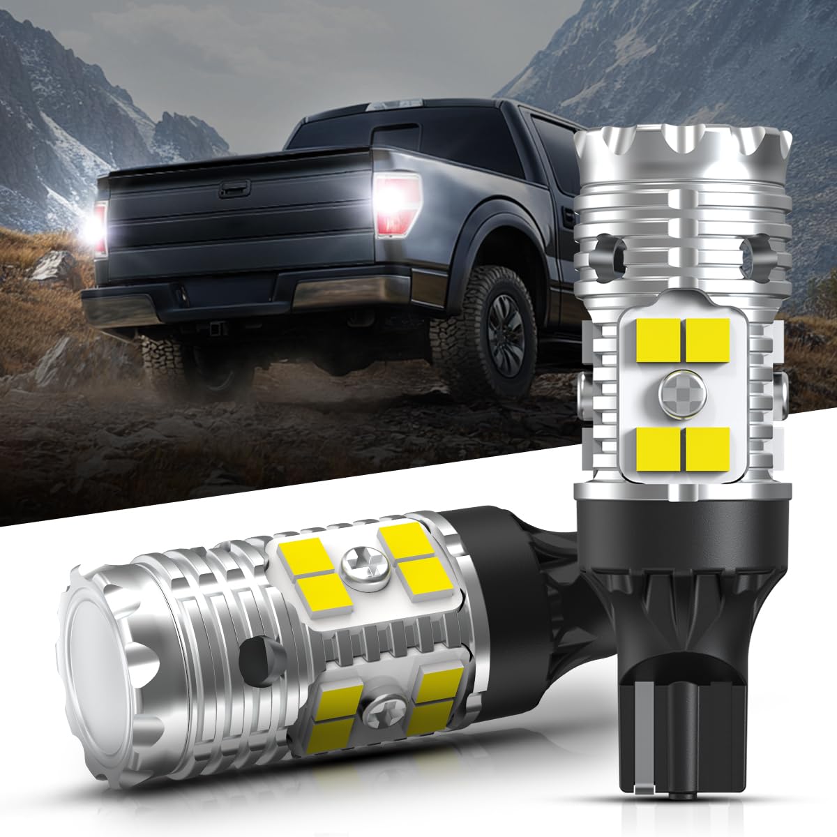 LASFIT 921 front packaging showing bulb pair and fitment, highlights easy upgrade