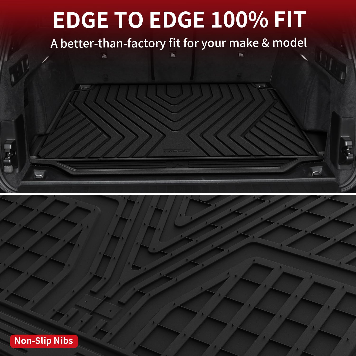 LASFIT material label closeup showing TPE durability and eco benefit