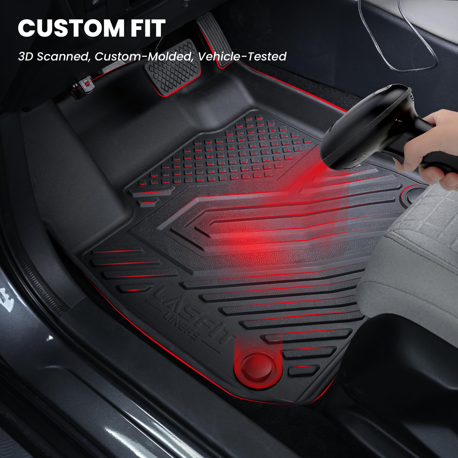 LASFIT raised lip edge detail capturing liquid containment advantage