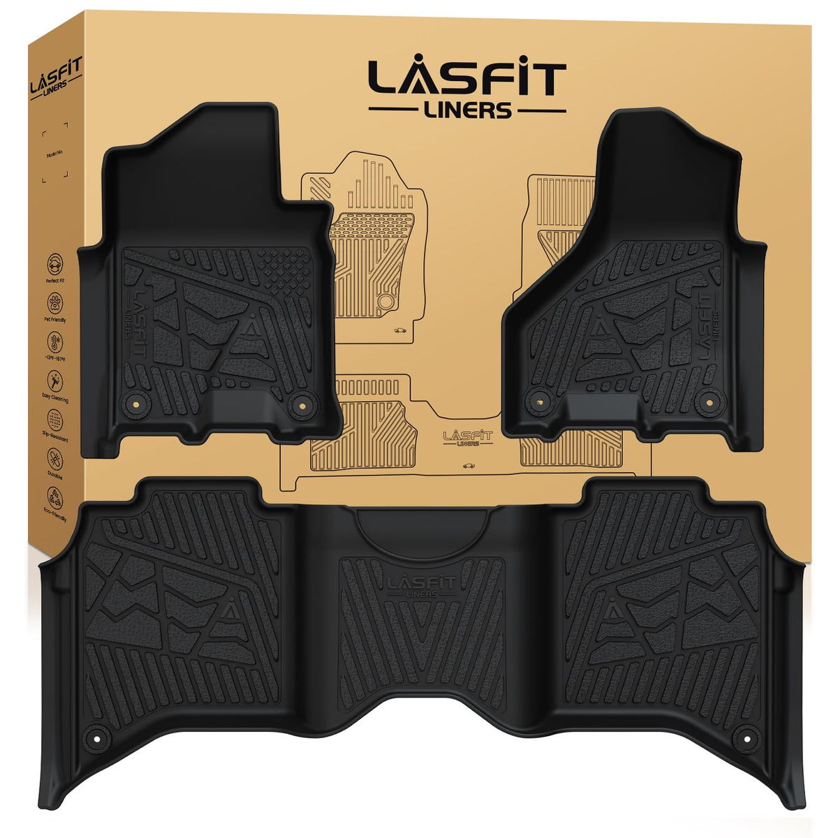 LASFIT front passenger floor liner installed showing precise fit and protection