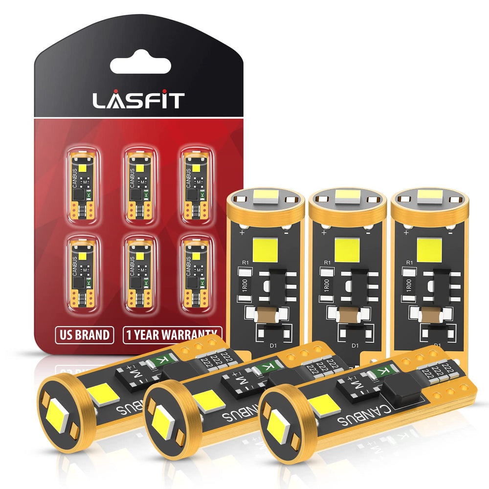 LASFIT front view packed bulbs showing compact six-piece set and easy replacement