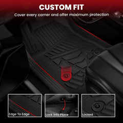 LASFIT liners covering full crew cab floor demonstrating edge-to-edge fit