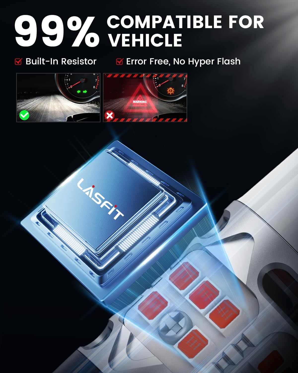 LASFIT rear view installed in socket for secure plug-and-play benefit