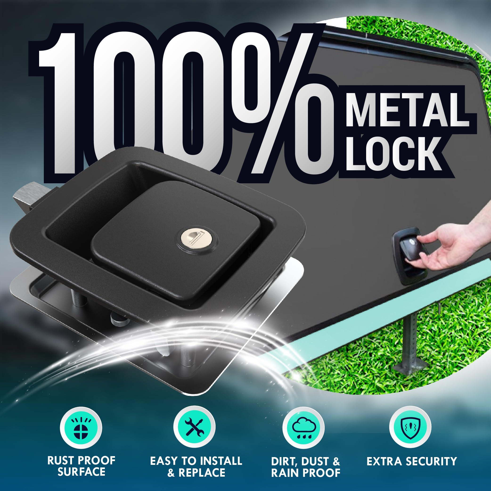 LATCH.IT two high-security keys plus mounting hardware ready to install