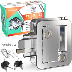 LATCH.IT chrome front view showing handle and chrome finish for durability