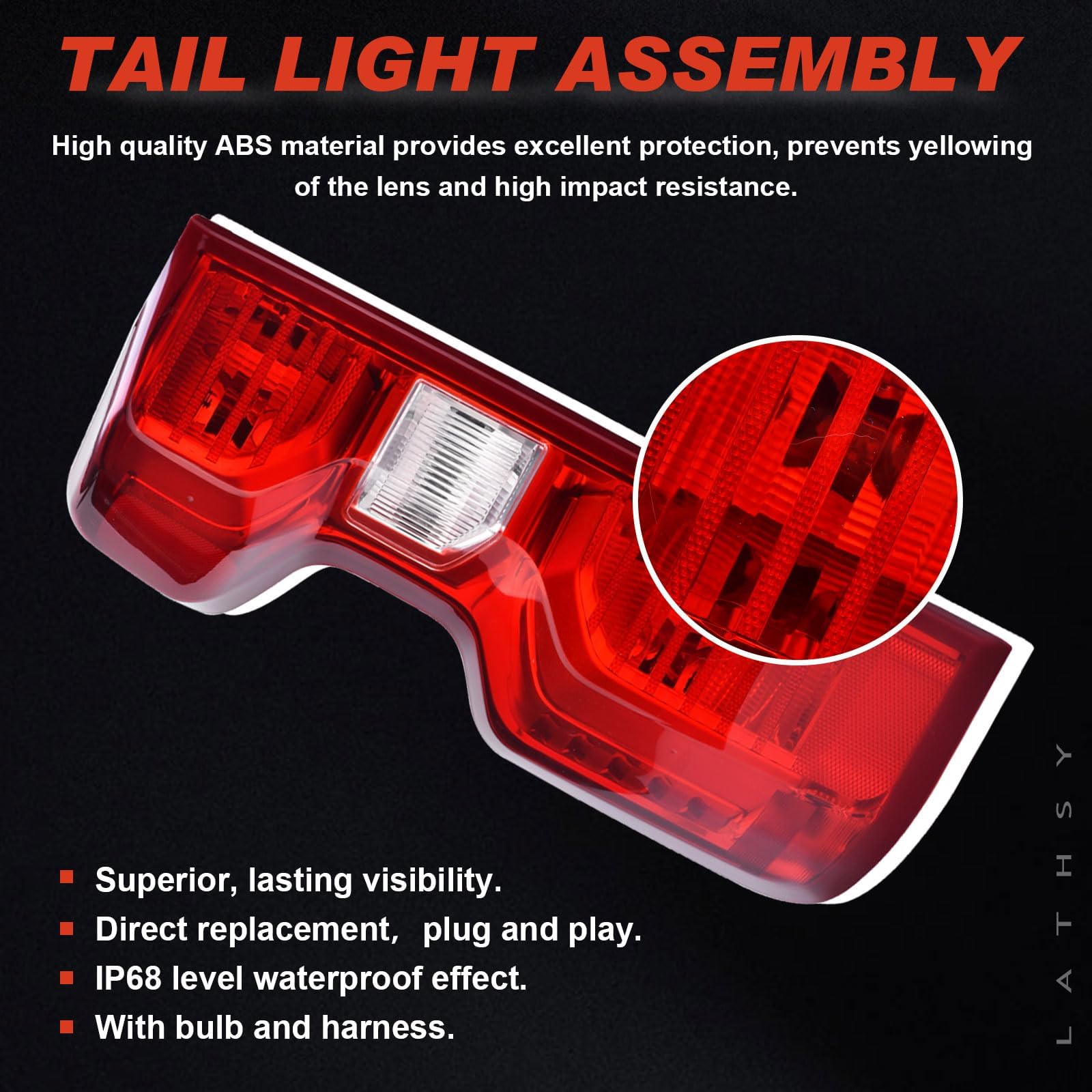 Lathsy tail light installed on a Silverado demonstrating visual match